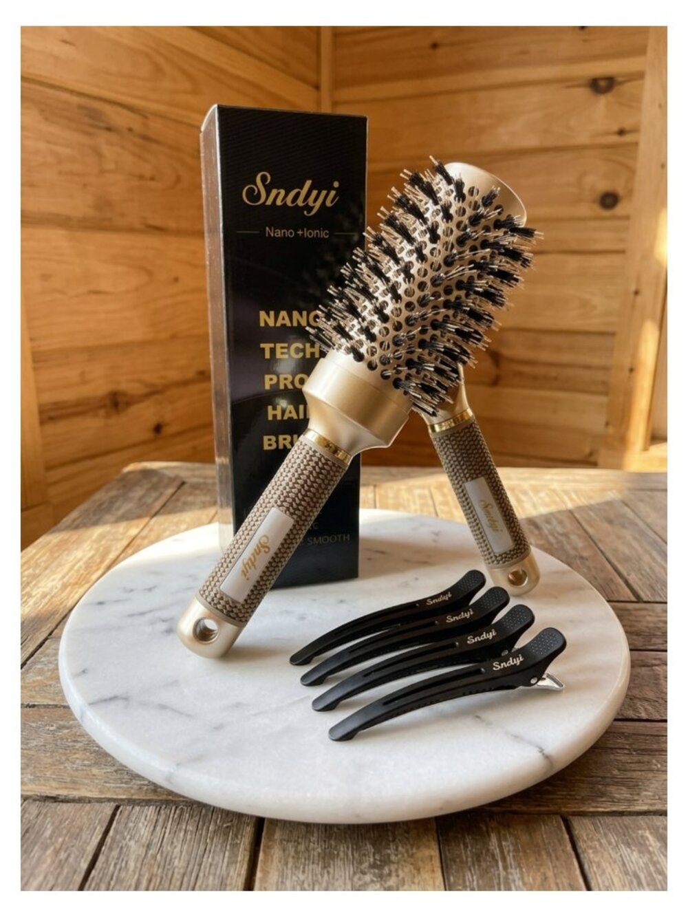 Round Brush for Blow Drying Nano Thermal Ceramic Ionic Boar Bristle Hair Brush